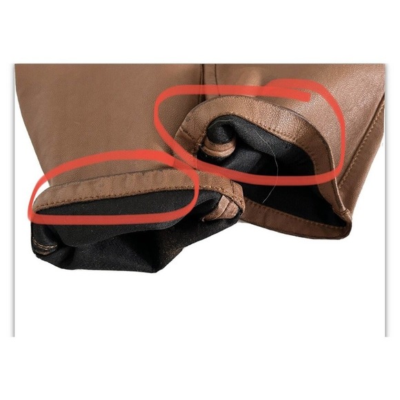 Neiman Marcus | Exclusive Women's Brown Elastic Waist Leather Pants Size Medium - Picture 15 of 15